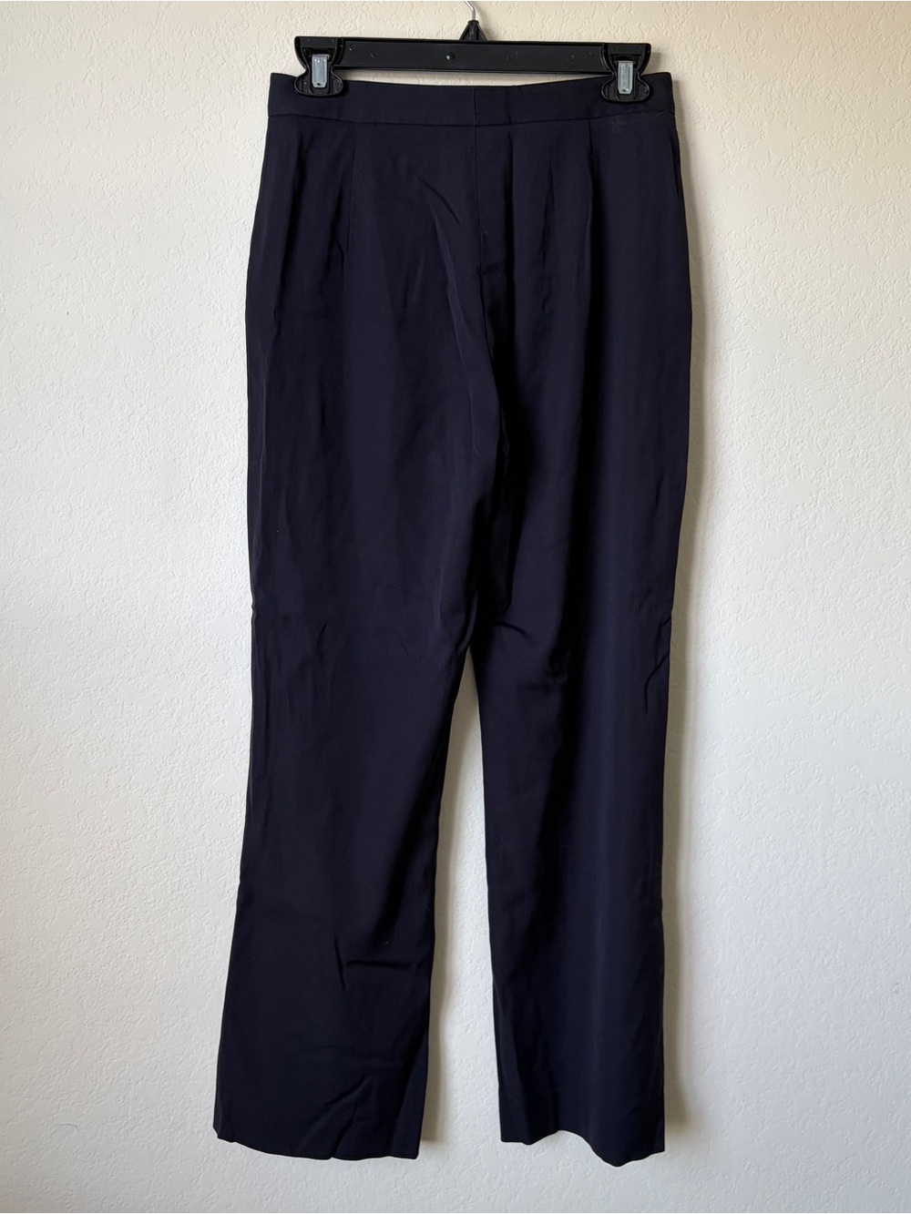 Etcetera Womens 2 Navy Wool Blend Straight Leg Dress Pants Career Work Slacks XS